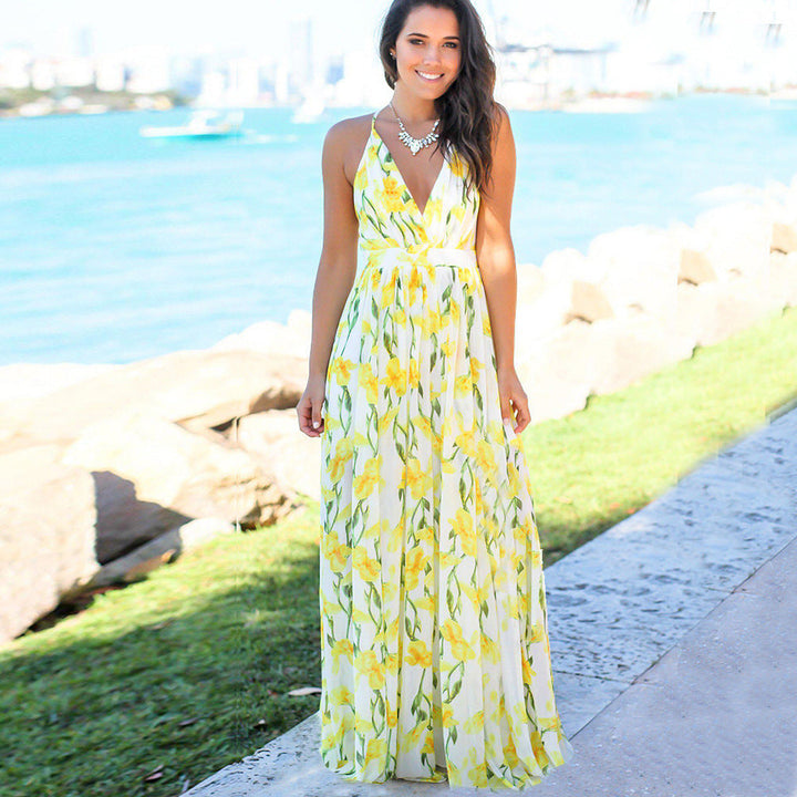 Stilla | Trendy Forår Sommer Print Cami Strandkjole