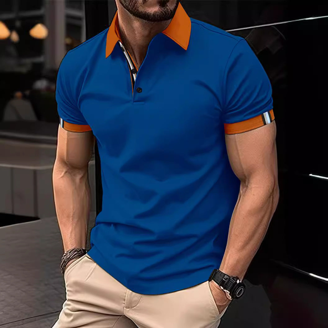 Herrer Poloshirt med moderne krave og farvede accenter Stilla