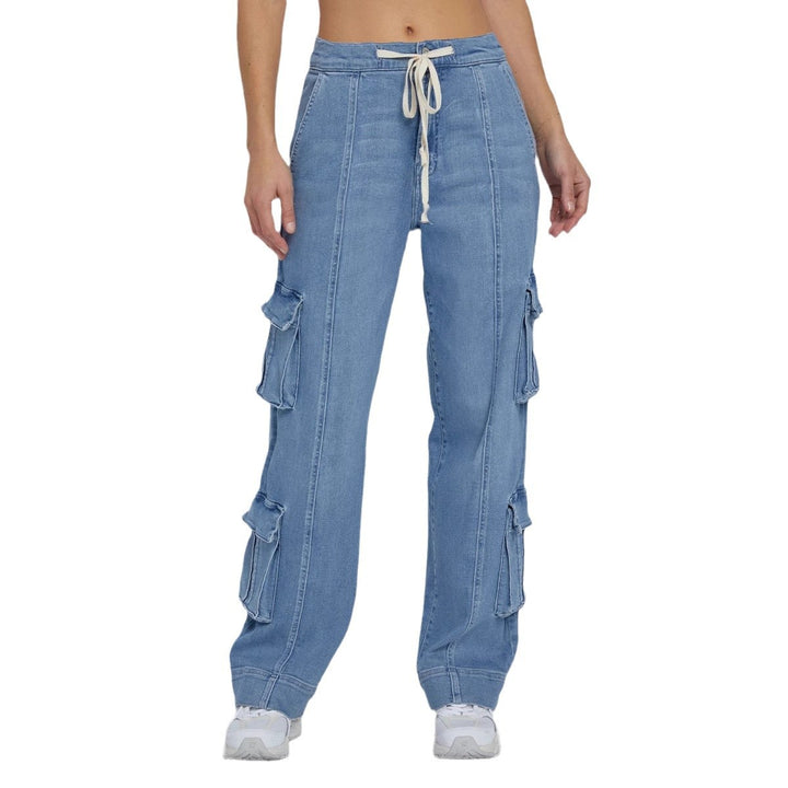 Dame Cargo Jeans med høj talje og sidelommer Stilla