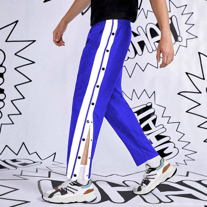 Herrer moderigtige Trackpants med sidelæns trykknapper Stilla