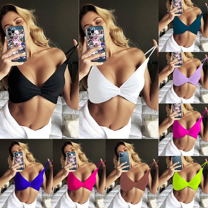 Dame Push-Up Bikinioberdel med legende indpakningsdetalje Skovae