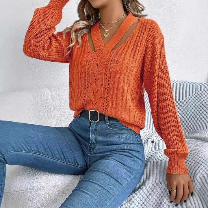 Stilla | Pullover Enfarvet Med Lange Ærmer Orange Farve