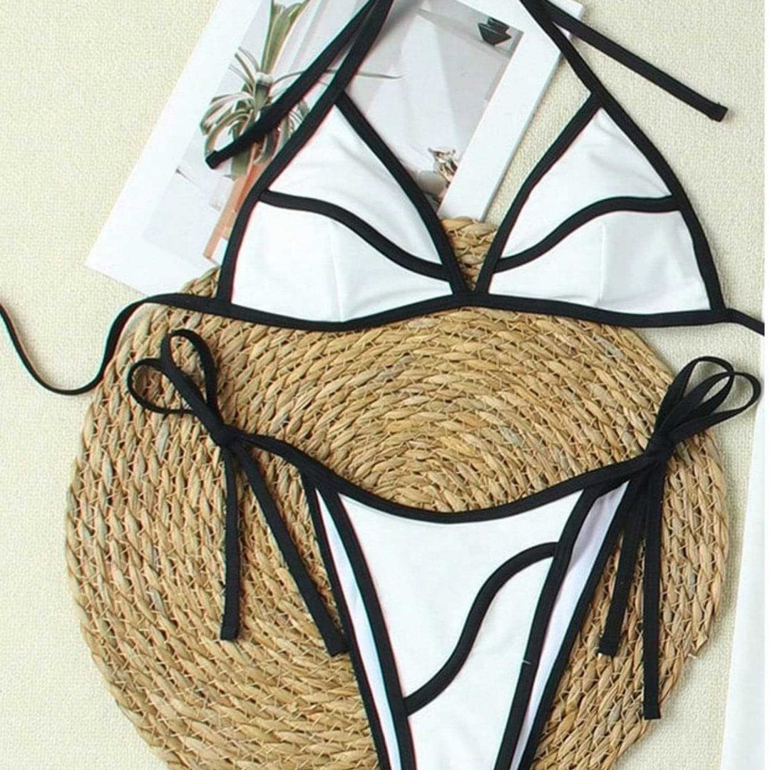 Dame triangel-bikini med fashionable kontraster Skovae