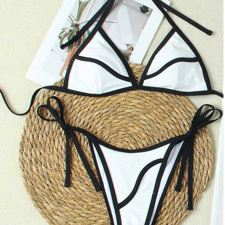 Dame triangel-bikini med fashionable kontraster Skovae