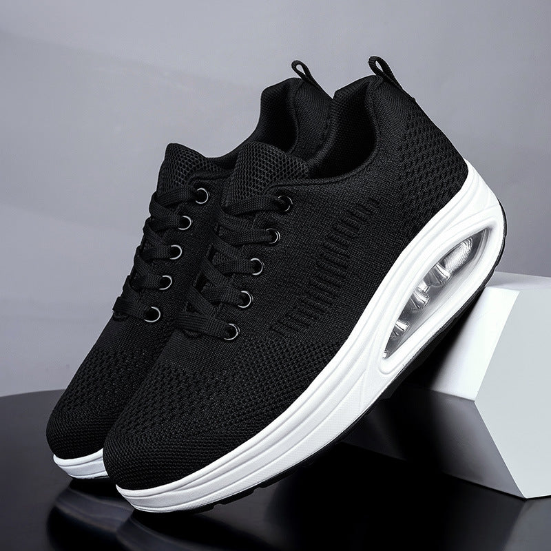 Dame nan åndbar plateau-gå-sneaker med synlig luftkammer og ortopædisk komfortsål Skovae