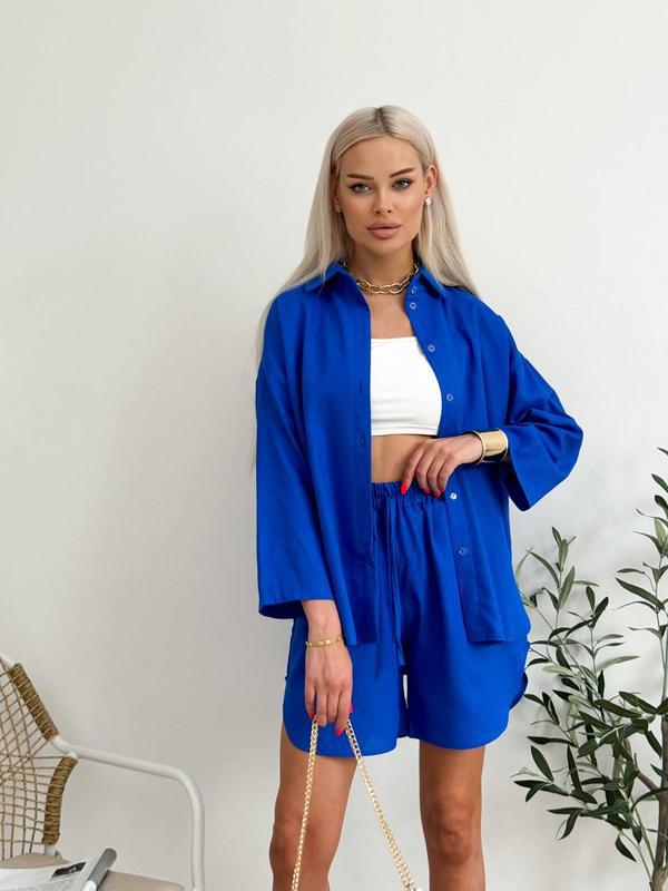 Dame Løs skåret bluse og shorts sæt Stilla