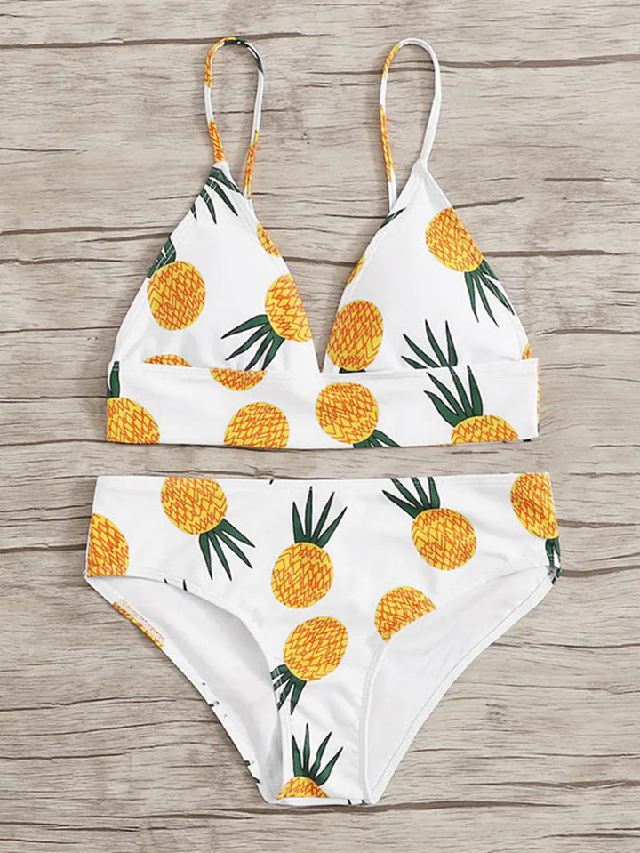 Dame Bikini-sæt med frugtagtig ananas-design Skovae