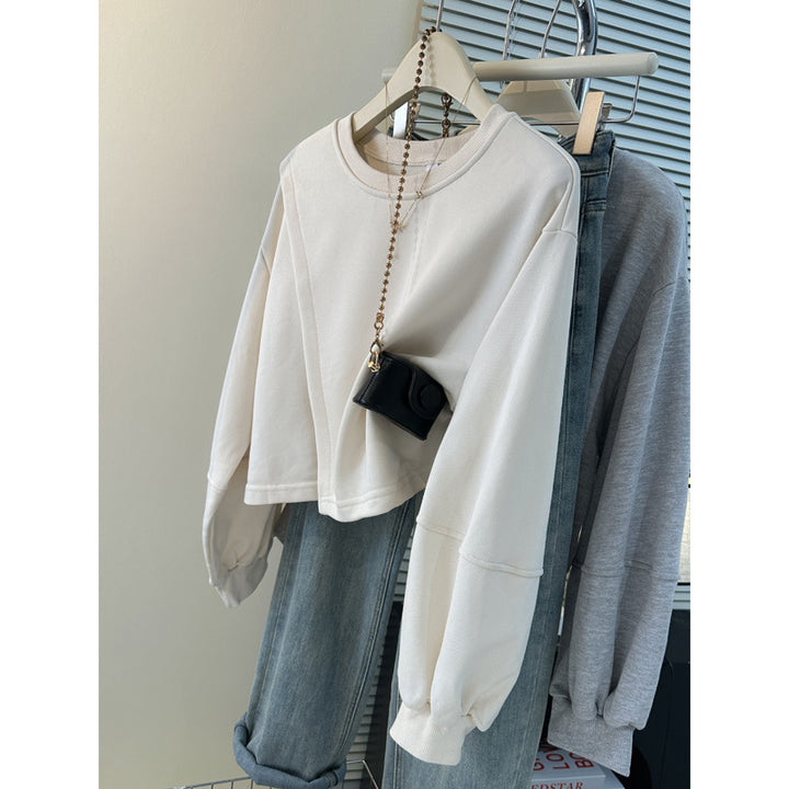Femme Cropped Pullover Sweatshirt med Ballonærmer Stilla