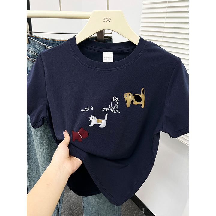 Femme Grafiktrykt Fritids T-shirt Stilla
