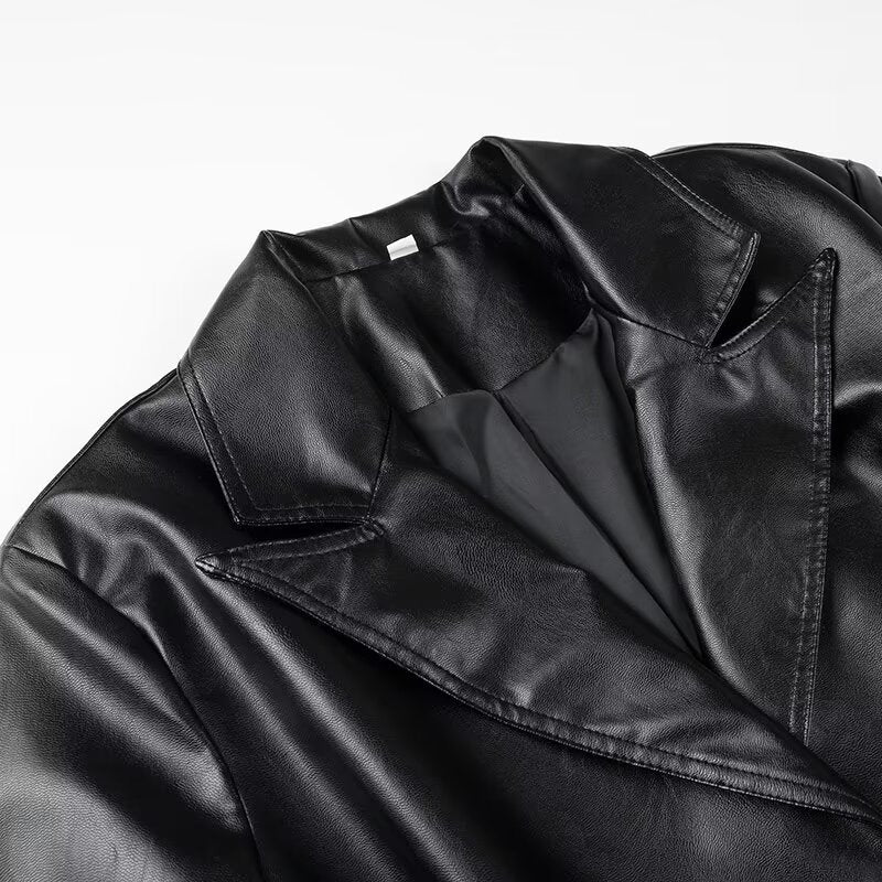 Dame Kunstlæder-Trenchcoat med moderne snit og elegante detaljer Stilla
