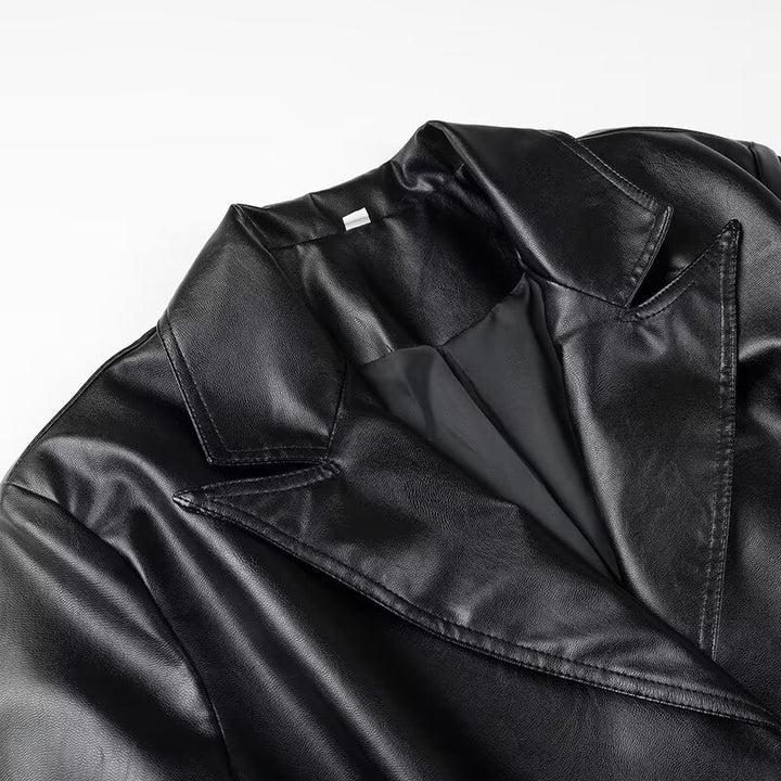 Dame Kunstlæder-Trenchcoat med moderne snit og elegante detaljer Stilla
