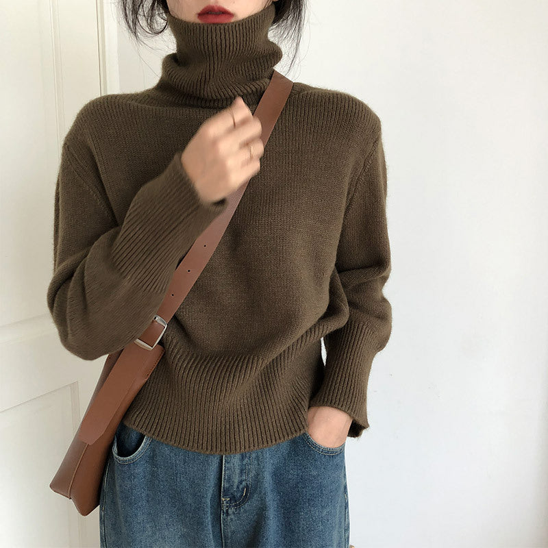 Dame mode turtleneck sweater lavet af blød knit Stilla
