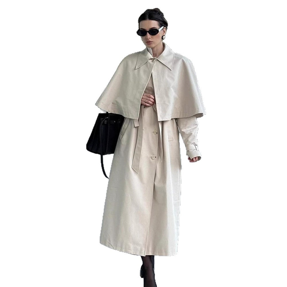 Damer elegant trenchcoat med innovativt cape-design Stilla
