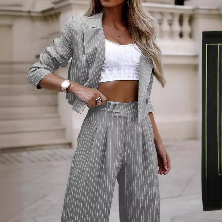 Dame Elegant og moderne Striped jakkesæt Stilla