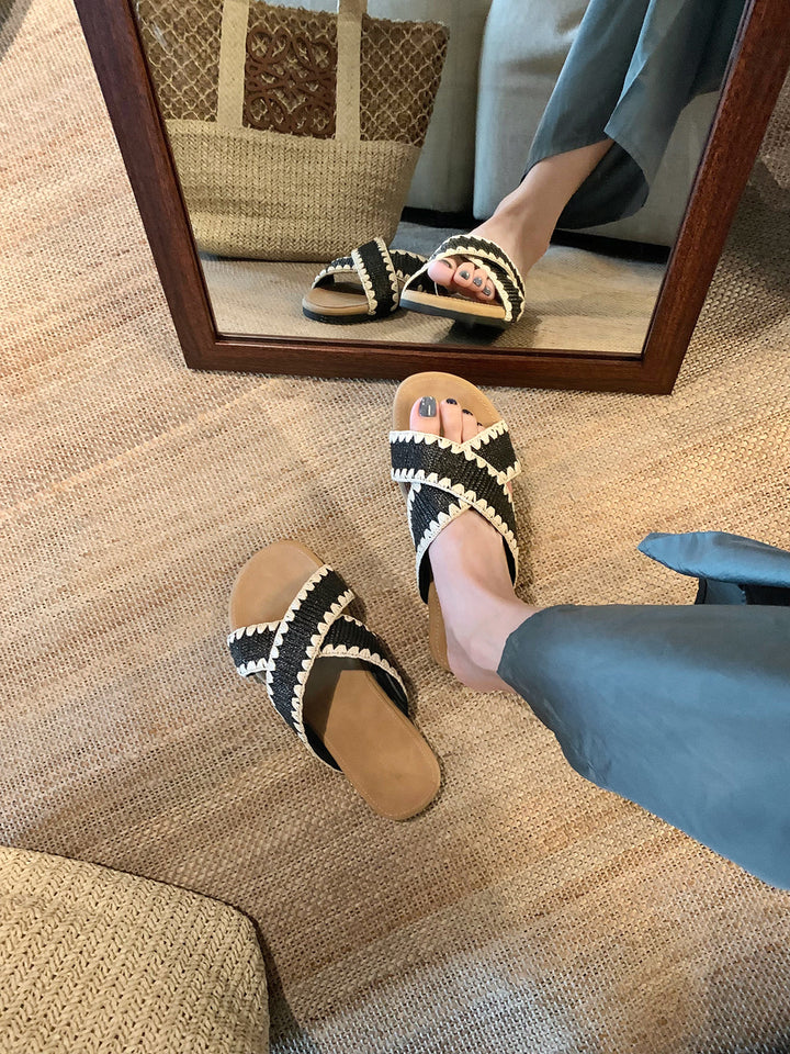 Femme Slip-On Kryds Pæl Rutsjebane Sandaler Stilla
