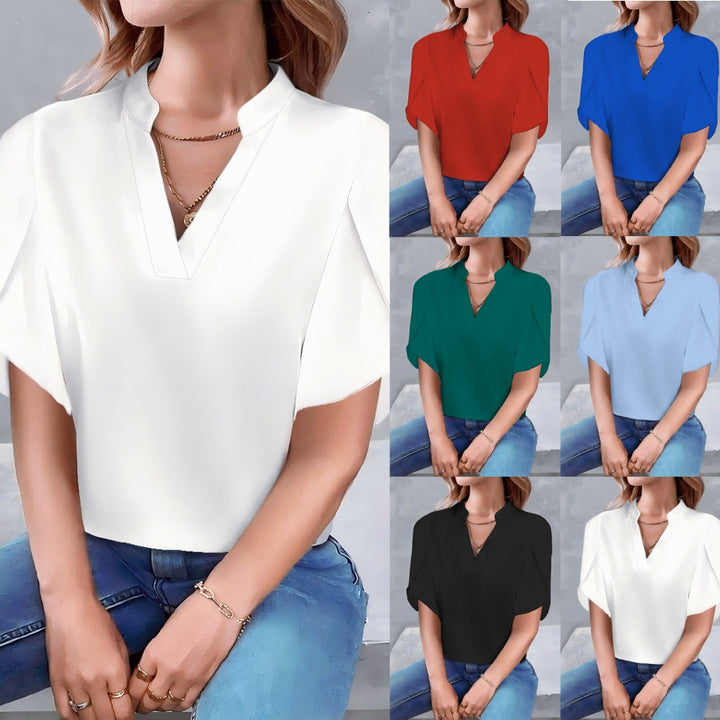 Damebluse med moderne Ståkrave og overdimensionerede ærmer Stilla
