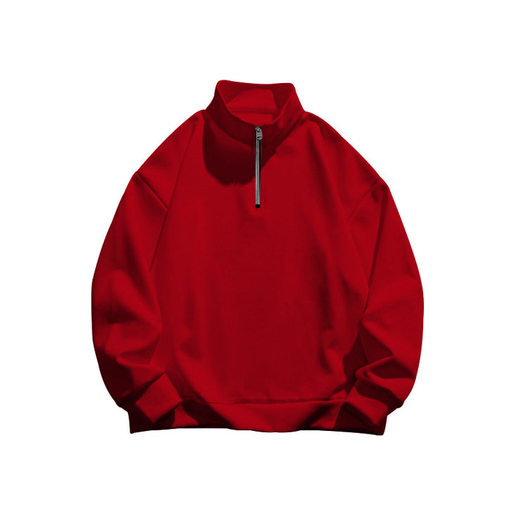 Herrer fleece-pullover med højtstående krave og lynlås Stilla