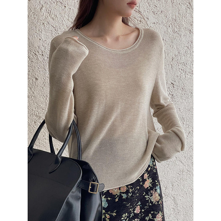 Dame afslappet sweater med elegant skæring og fin struktur Stilla