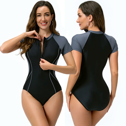 Dame Sporty Wetsuit med kort ærme og moderne lynlås Stilla