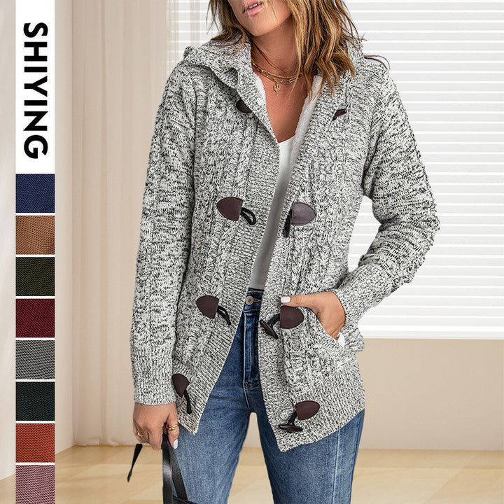 Kvinders cardigan med høj krave og komfortable knapdetaljer Stilla