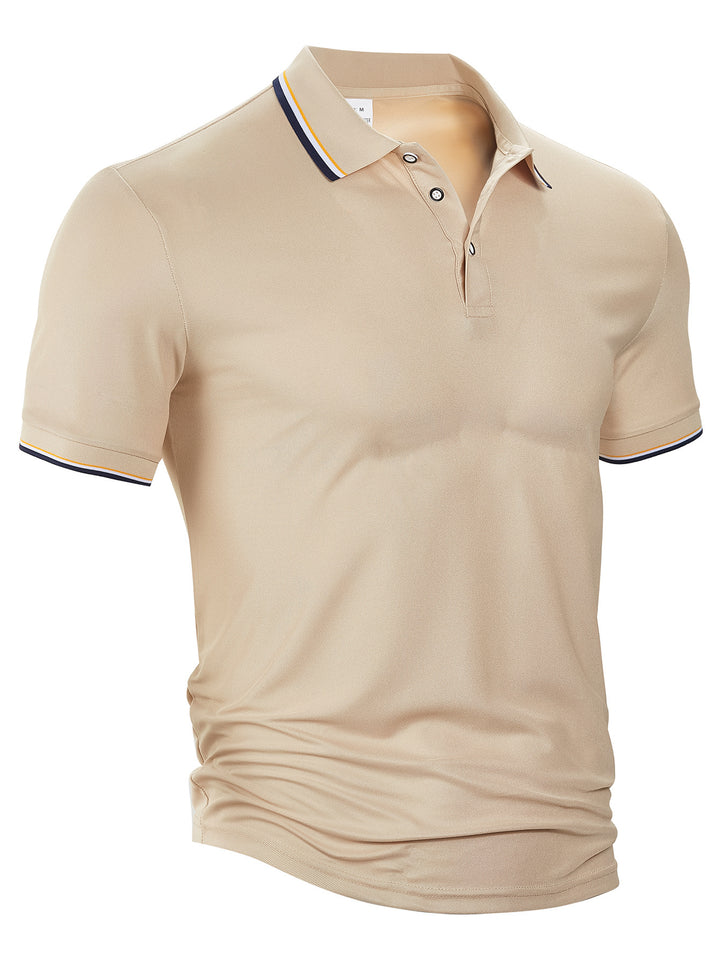 Herrer polo t-shirt med åndbar struktur og modige accenter Stilla