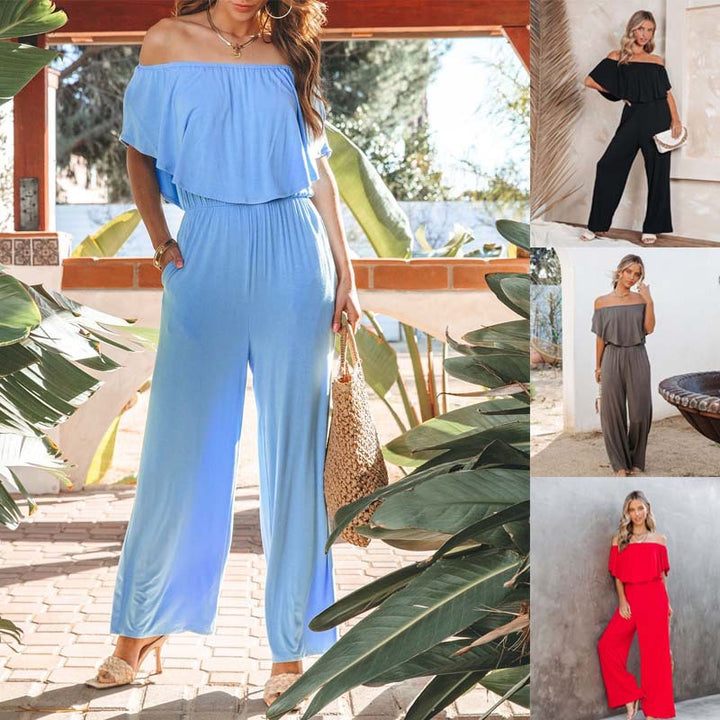 Dame afslappet Off-Shoulder Jumpsuit med bred ben og elegant snit Stiila