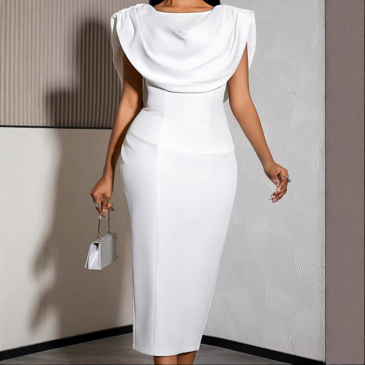 Dame Etuikjole med elegant Drapering Skovae