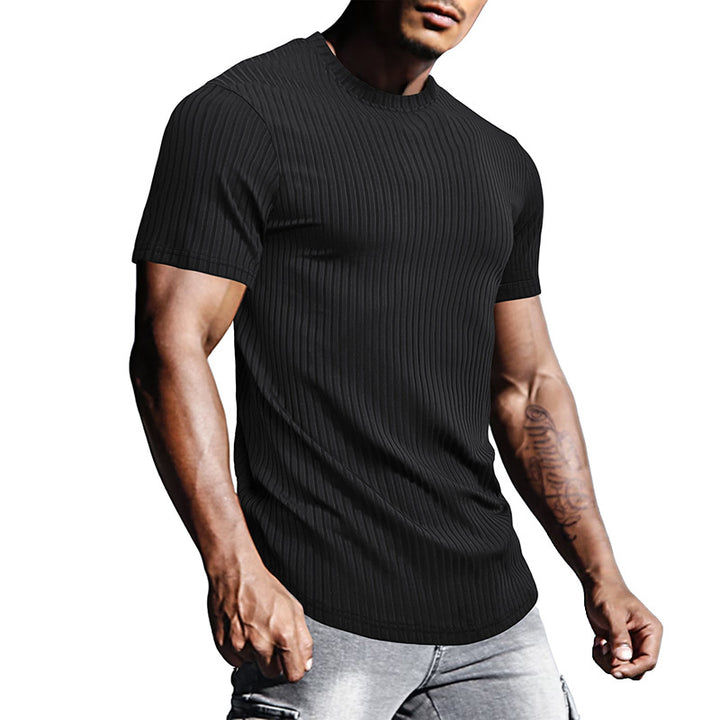 Herrer Fitted Rundhalet T-shirt med struktureret design og åndbart materiale Stilla