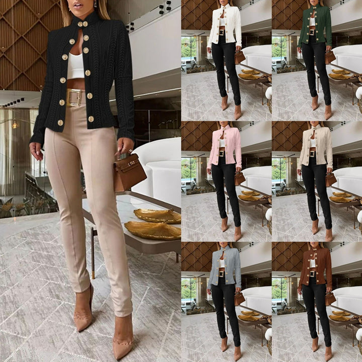 Damer struktureret blazer-overdel med dekorative knapper Stilla
