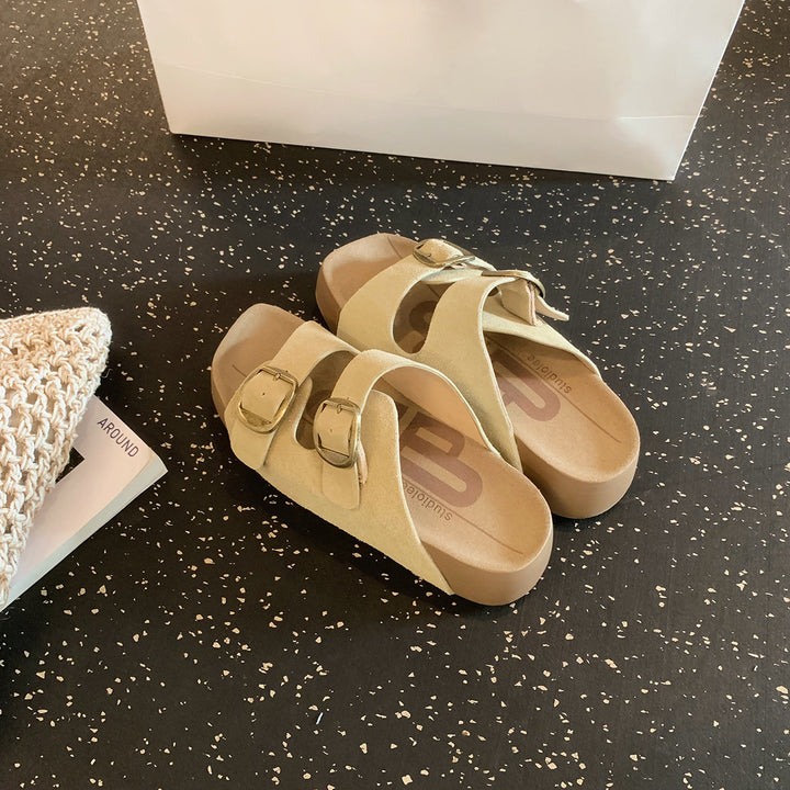 Femme justerbare dobbeltseler komfort-sandaler Stilla