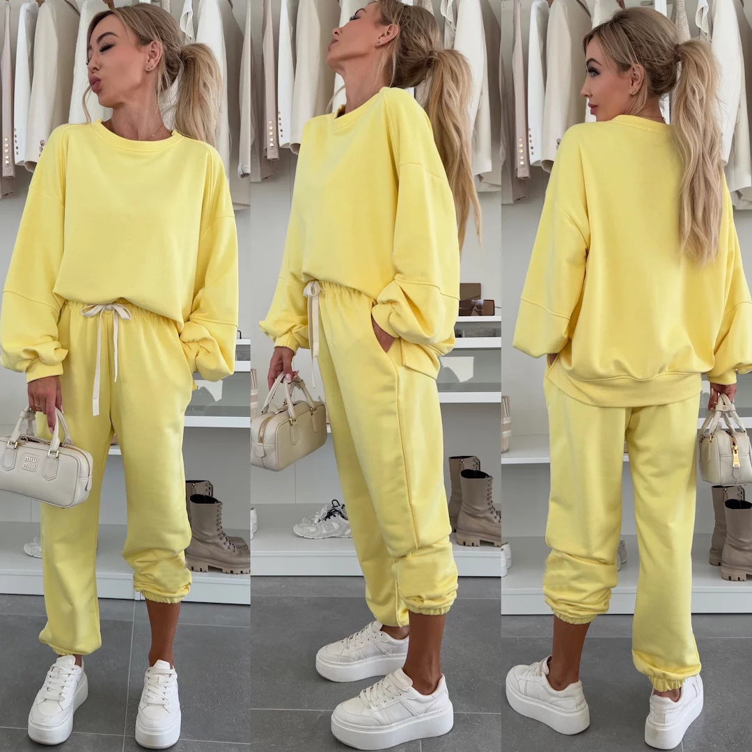 Dame behagelig sweatshirt-bukse-kombination Stilla