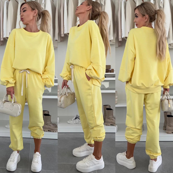 Dame behagelig sweatshirt-bukse-kombination Stilla