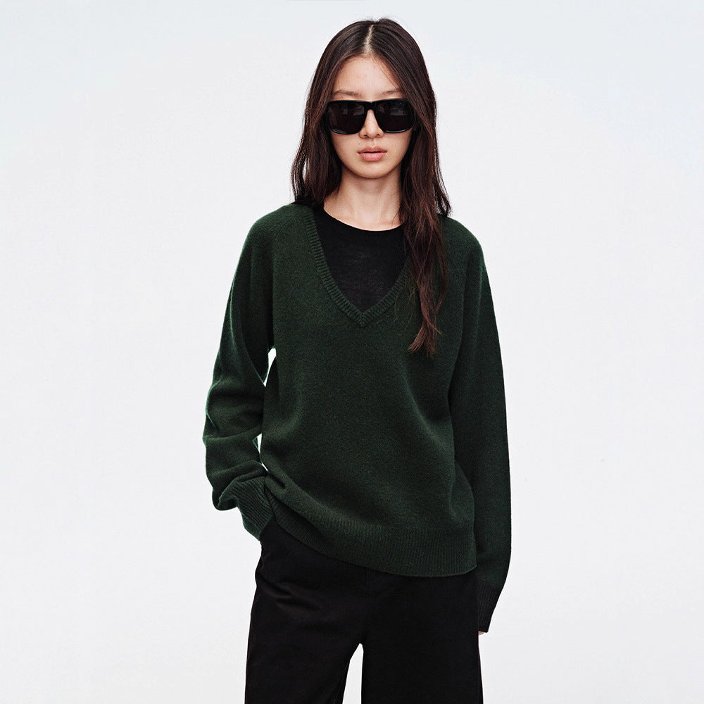 Kvinders hyggelige V-hals sweater Stilla