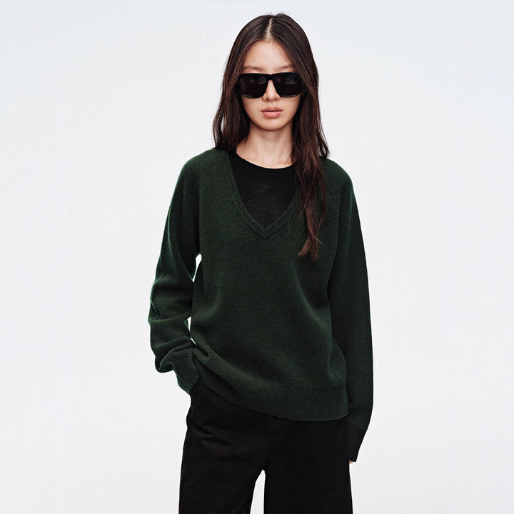 Kvinders hyggelige V-hals sweater Stilla