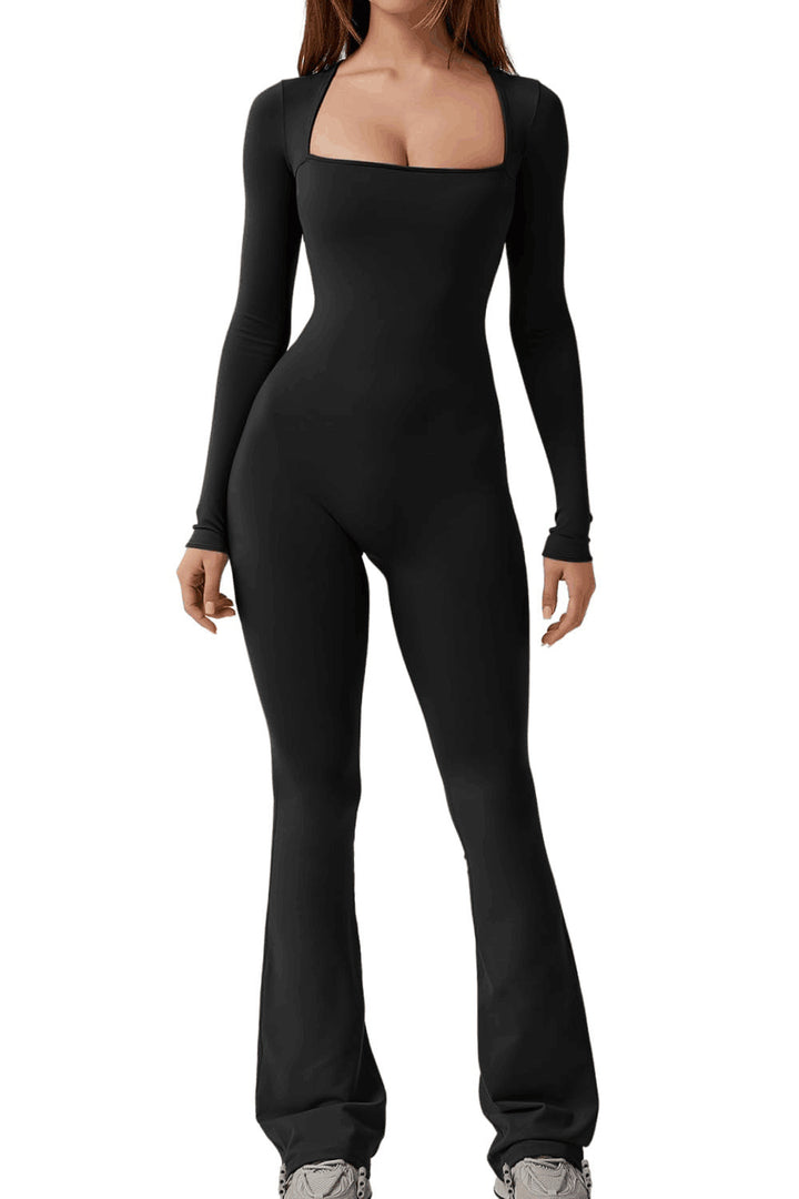 Dame elegant Jumpsuit med bred ben og kvadratisk udskæring Stilla