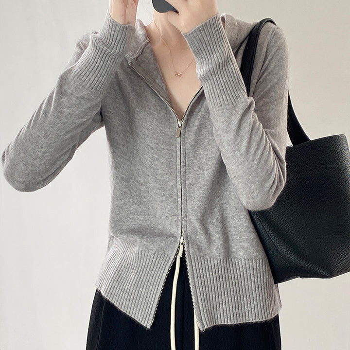 Femme Soft Knit Zip-Up Hoodie Stilla