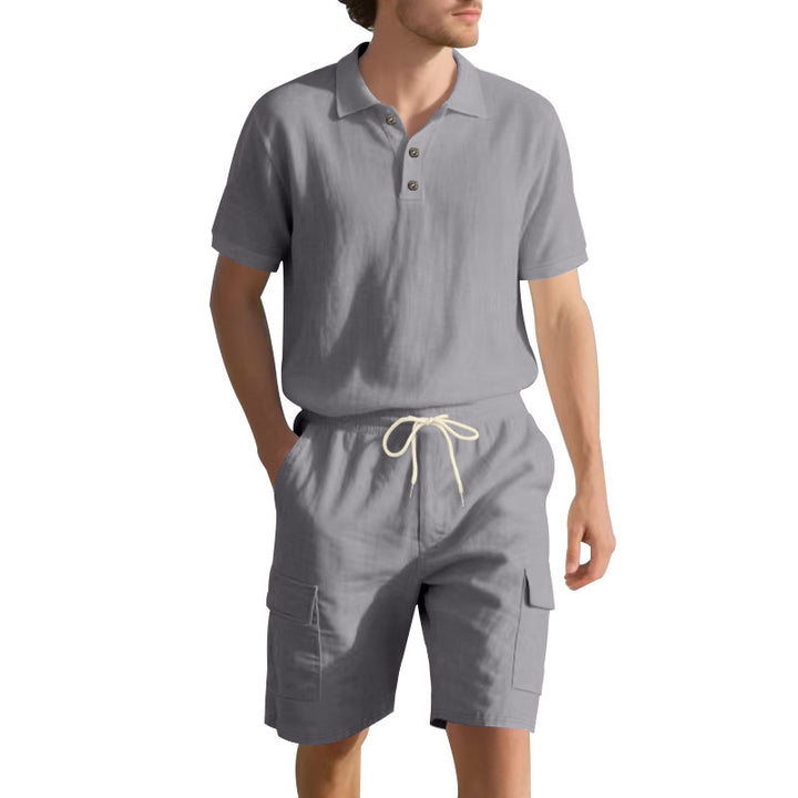Herrer Polo- og Shorts-sæt i åndbart materiale med komfortabel pasform Stilla