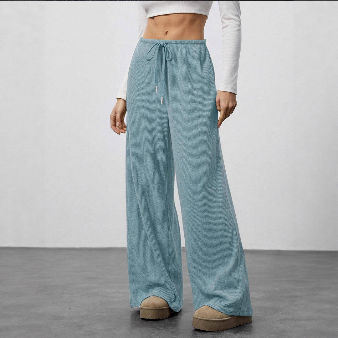 Dame Løs skåret Relax-bukser lavet af elastisk strikmateriale med snor.