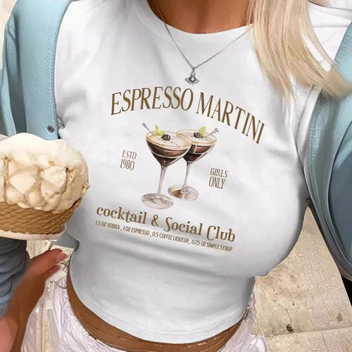 Dame Crop-T-shirt med kreative sløjfe-detaljer Skovae