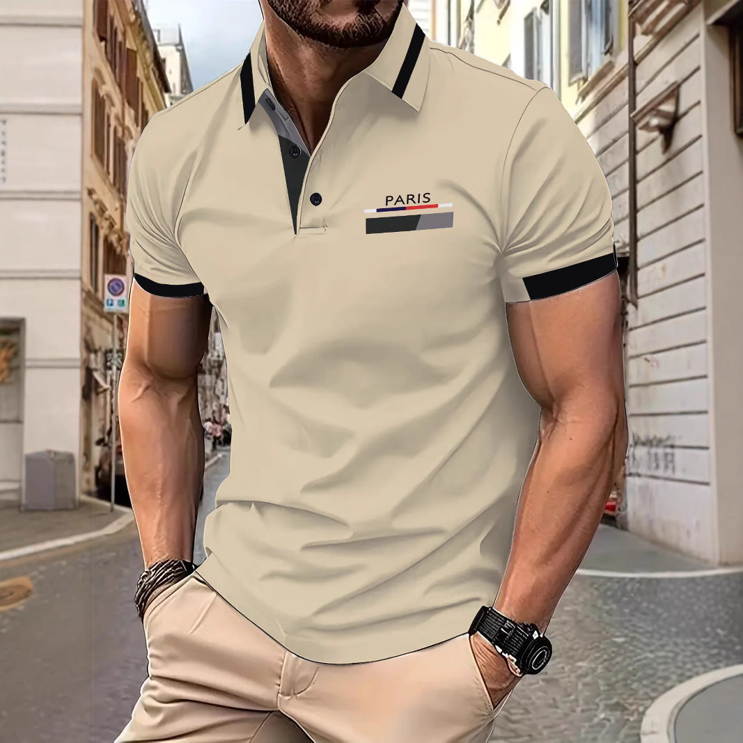 Herrer polo T-shirt med stilfuldt Paris-design Stilla