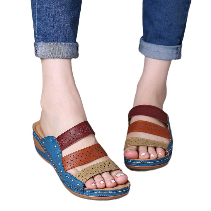 Dame mode plateau-sandaler med åndbart overmateriale Stilla