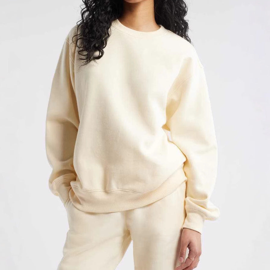 Dame afslappet sweatshirt med klassisk rund halsudskæring Stilla
