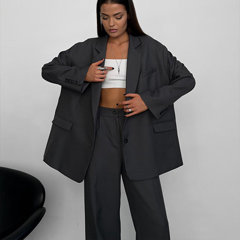 Damer elegant blazer-sæt med løs pasform Stilla