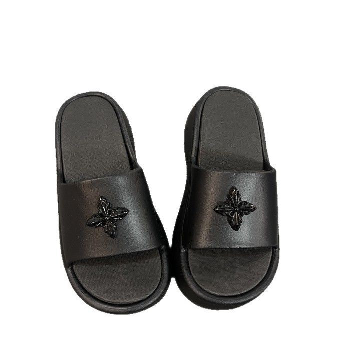 Dame komfortable og stilfulde slip-ons med elegant blomster-applikation Stilla