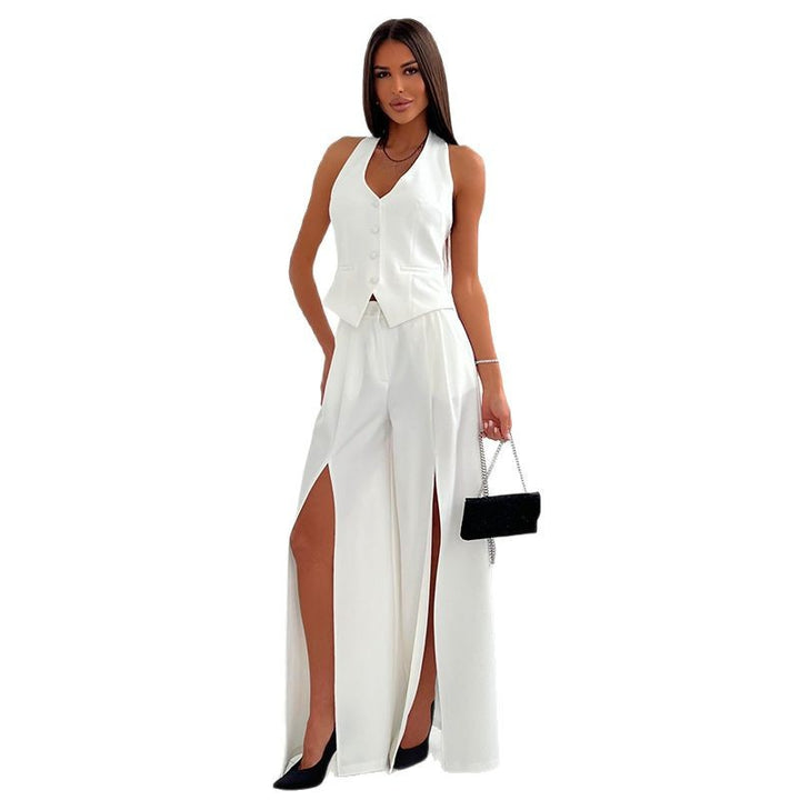 Dame jumpsuit med elegant V-udskæring og sidelommer Stilla