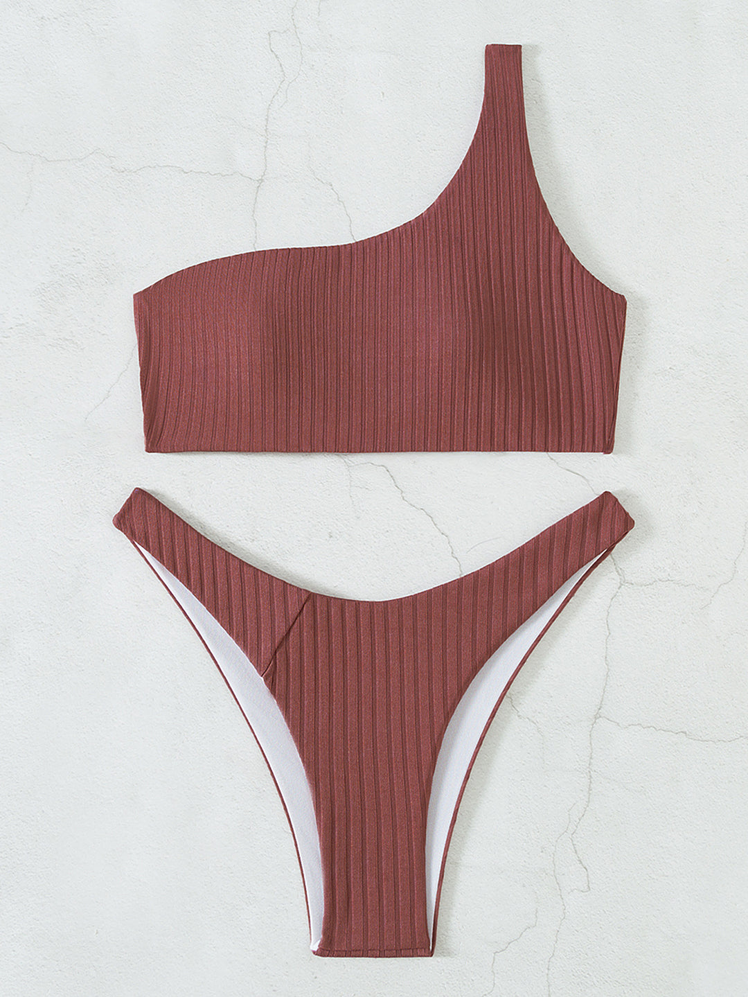 Dame Ribbet Asymmetrisk Bikini Sæt Stilla