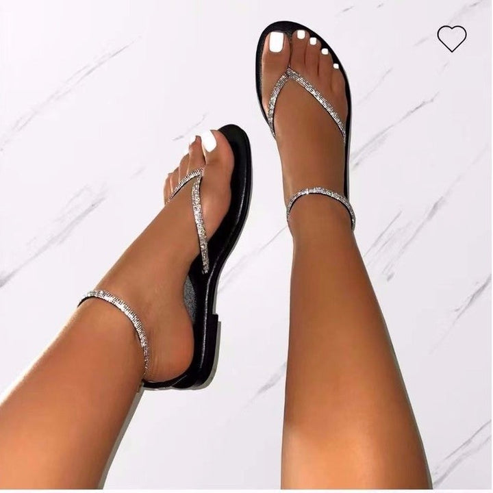 Dame Elegant Strand sandaler med glitrende remme og blødt fodsenge Stilla