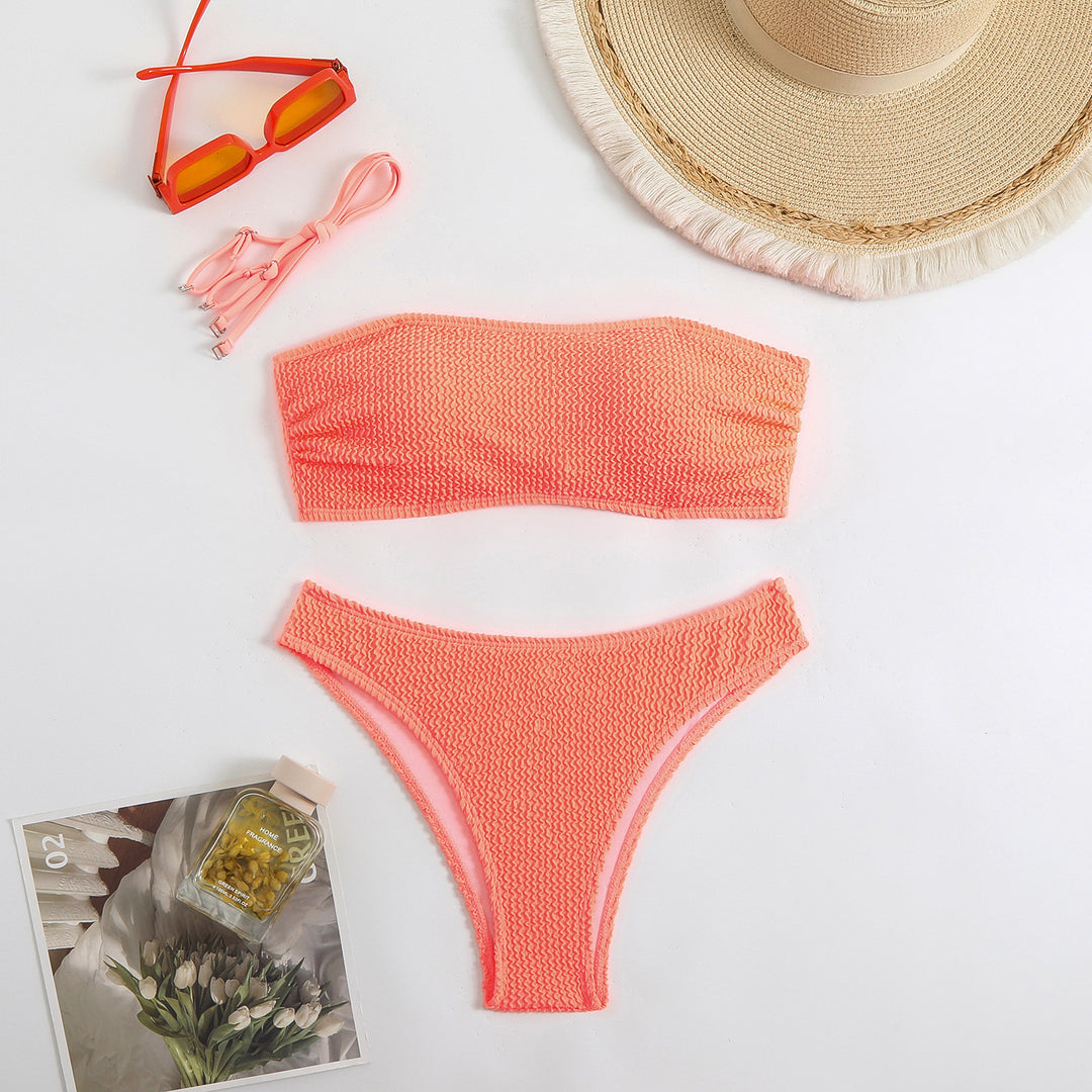 Dame Bandeau Bikini med struktureret overflade Skovae