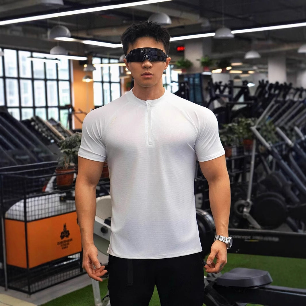 Herren Funktionsshirt med halvmund lynlås og åndbar teknologi Stilla