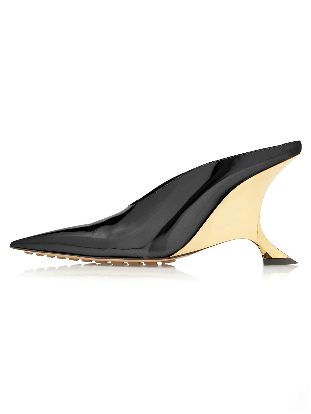 Femme Spidstærn Metallic Wedge Mules med skulptureret hæl Stilla